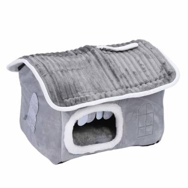 Imagem de aqxreight Casinha de Cachorro Interna Removível Lavável Macio Conforto Aprimorado Inverno Quente Casinha de Gato para Animais de EstimaçãO Pequenos e Médios Cinza S Limpeza que para Os Pais Mantêm (S)