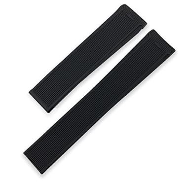 Imagem de AHGDDA Pulseira esportiva de borracha para Tag Heuer Aquaracer de 43 mm e 41 mm de diâmetro, pulseira de relógio de silicone de 22 mm e 20 mm (preta sem fivela, 22 mm)