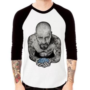 Imagem de Camiseta Raglan Walter White Tattoo Heisenberg Manga 3/4 - Foca na Mod