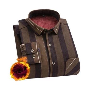 Imagem de Camisa Masculina plus Size De Manga Longa Quente E Grossa 7XL 8XL, Fle