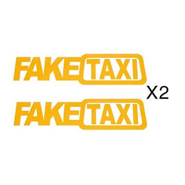 Imagem de aqxreight Decalque Adesivo de Carro FAKE TAXI - Emblema Reflexivo para Personalização de Veículos - Adesivos Automotivos Autoadesivos para Carros, Janelas e Muito Mais - e Design Resistente Ao Sol