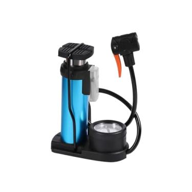 Imagem de Mini bomba de pé de bicicleta 140PSI válvula de pneu de bicicleta bomba de piso acessórios de bicicleta MTB (azul)