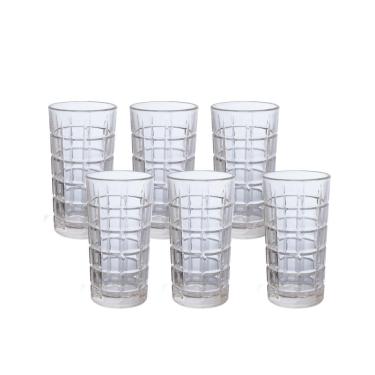 Imagem de Jogo de Copos Long Drink Hauskraft Crisp 380 ml com Borda Dourada – 6 Peças