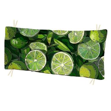 Imagem de Almofada Futon 110 cm x 35 cm para cadeira e banco estampada - Varias Estampas - Futon grande Moderna(Limão)