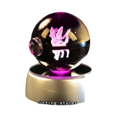 Imagem de Lâmpada Noturna 3D Pikachu Gengar Mewtwo Estátua De Bola De Cristal Po
