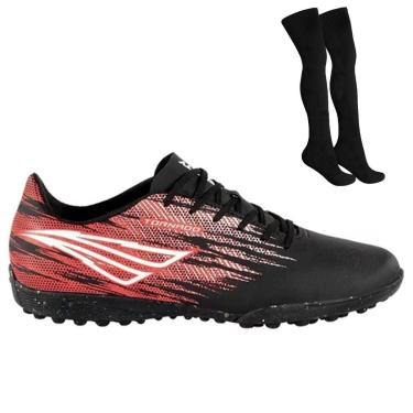 Imagem de Kit Chuteira Society Penalty Tornado Infantil + Meião-Unissex