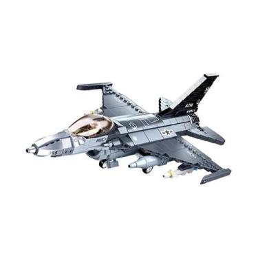 Imagem de Blocos De Montar De Avião De Caça Militar 521 Peças Brinquedo Educativ