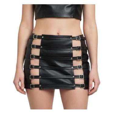 Imagem de Mini-saia Sensuale SA015 Couro Legítimo, Preto, G