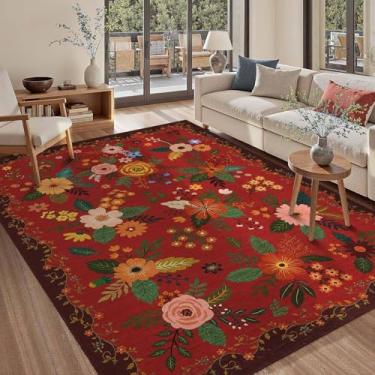 Imagem de GarveeHome Tapete antiderrapante de 3 x 12 cm, lavável à máquina, boêmio, floral, pequeno tapete para quarto, cabeceira, cozinha, entrada, quarto infantil, escritório, dormitório universitário