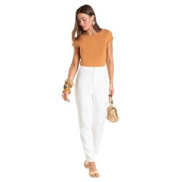 Imagem de Calça Feminina em Malha Ponto Roma Dianna Bege, PP, Bege