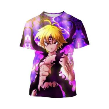 Imagem de Camiseta De Verão Com Personagem De Anime Impressa Em 3D Design Criati