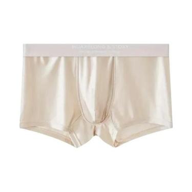 Imagem de Cuecas Boxer Masculinas De Seda Gelada Com Toque De Cetim, Respiráveis