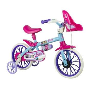 Imagem de Bicicleta Infantil Barbie Aro 12 Nathor Rodinhas Feminina