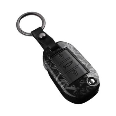 Imagem de Capa Para Chave De Carro Estilo Fibra De Carbono ABS Para Peugeot Citr