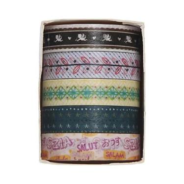 Imagem de Fita Washi Floral Romântica 5 Rolos Fita Decorativa Fofa DIY Fresca Pa
