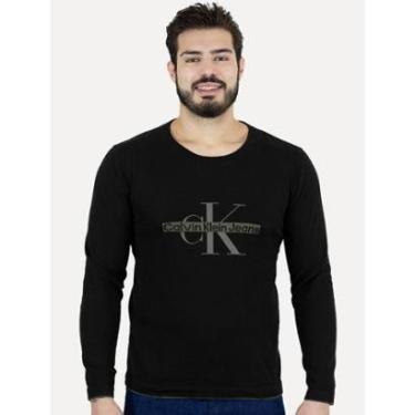 Imagem de Suéter Calvin Klein Jeans Masculino Tricot Logo Reissue Preto-Masculino