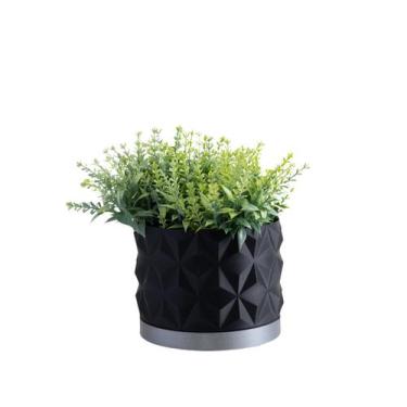 Imagem de Cachepot Rochedo M - Realce, Preto, Prata