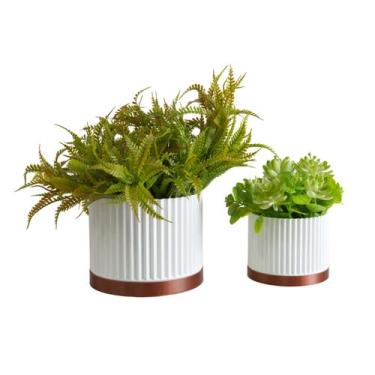 Imagem de Dupla Cachepot Cascata - Realce - Galanta, Branco, Cobre