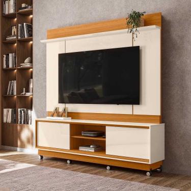 Imagem de Estante Siena para TV de até 75 polegadas (Com Rodízio) - Cinamomo Off White - Madetec