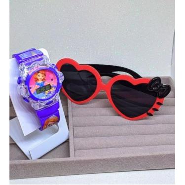 Imagem de Kit Relógio Digital Pisca luz Colorido Toca Música Meninos/Meninas Per