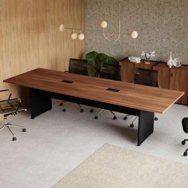 Imagem de Mesa Reunião Escritório 3,00m x 1,10m 08 Pessoas com 2 Caixas para Tom