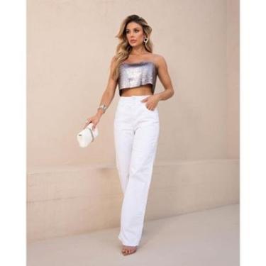 Imagem de CALÇA FEMININA WIDE LEG 23559 38 BRANCO UNICA-Feminino