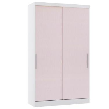 Imagem de Guarda Roupa 134,5cm 2 Pts De Correr Alpes Luciane Móveis Branco Pf-rosa Pf