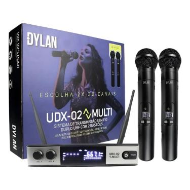 Imagem de Microfone Sem Fio Uhf Duplo De Mão Udx-02 Display D Dylan