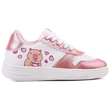 Imagem de Tênis Infantil Feminino Capivara MInipé Casual Menina Escola Brincar Macio-Feminino