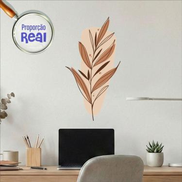 Imagem de Adesivo Floral Boho Marrom Estilo Nórdico 31x60 Minimalista Mod.03