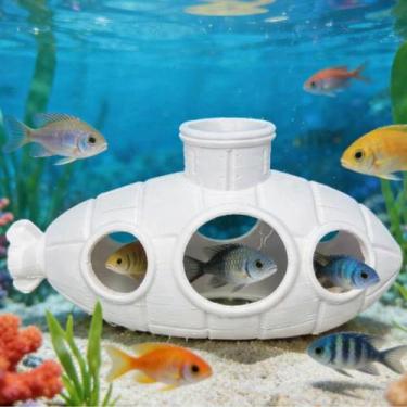 Imagem de Enfeite para Aquário Submarino - Toca para Peixes Pequenos e Bettas - 