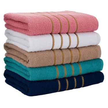 Imagem de Kit 5 Toalhas De Banho Barcelona Banhão 70 X 130 Beka Alta Absorção