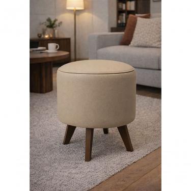 Imagem de Puff Pé Palito Redondo Não é Segredo Courvin Marrom Claro 40x45