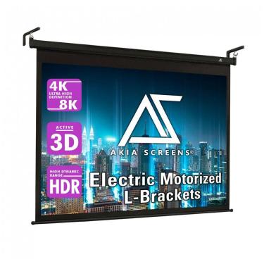 Imagem de Tela de projeção motorizada 104" 4:3 AKIA SCREENS MaxWhite B teto/parede com controle remoto RF 110V