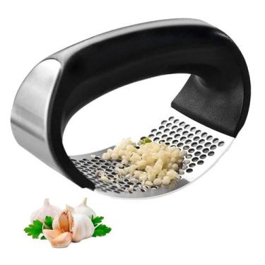 Imagem de Amassador De Alho Em Aço Inox Utensílio De Cozinha Manual Para Alho Pr