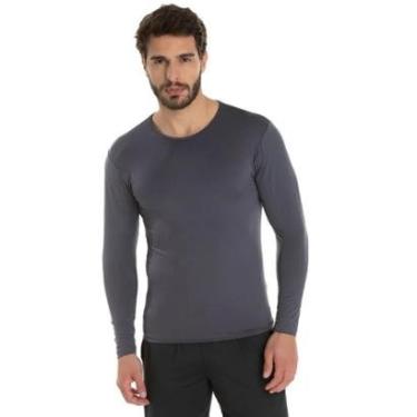 Imagem de Camiseta Segunda Pele Masculina Proteção Solar UV Praia Piscina Esportes-Masculino