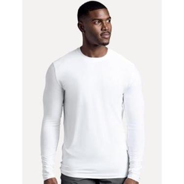 Imagem de Camiseta Calvin Klein Swimwear Masculina Manga Longa UV Branca-Masculino