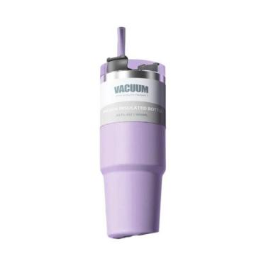 Imagem de Garrafa Térmica Grande De Aço Inoxidável 600ML Com Canudo Para Bebidas