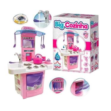 Imagem de Nova Big Cozinha Completa Brinquedo Bancada Fogãozinho Microondas Pia 