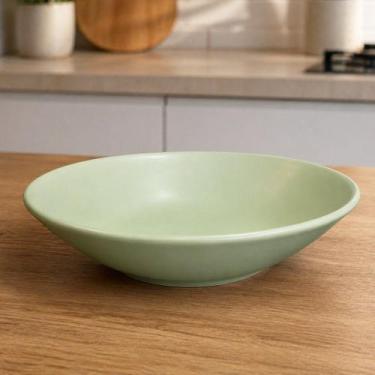 Imagem de Pratos Fundo Sopa Unni Oliva 20,5cm Louça Oxford Jogo 12pçs - Genérico