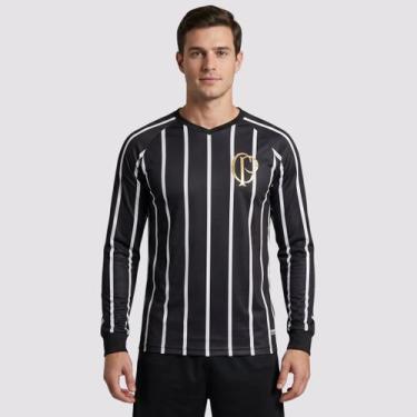 Imagem de Camisa Corinthians CP Manga Longa Preta - Coimbra, G