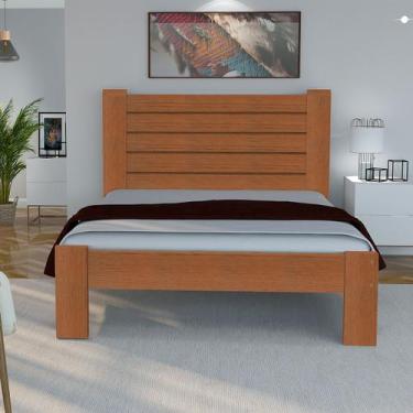 Imagem de Cama Queen Size Casal Malbec Madeira Maciça Angelim Pedra/Tauari Casta