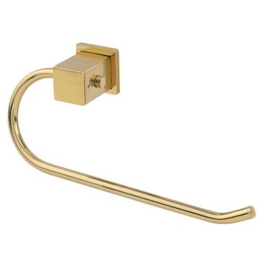 Imagem de Porta Toalha Rosto Rainha Semi Luxo Square Inox, Dourado