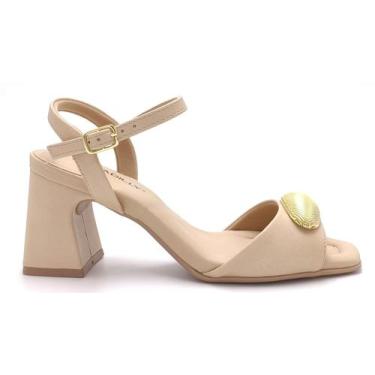 Imagem de Sandália Feminina Salto Médio Piccadilly 626053, Brule, 35