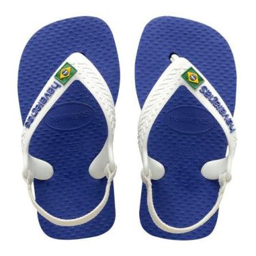 Imagem de Chinelo Havaianas Baby Brasil Logo Bandeirinha Menino, Azul naval, 25/
