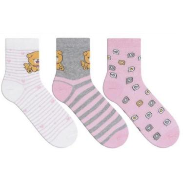 Imagem de Meia Winston Fun Socks 3 Pares Infantil Menina - Tam. 24/27 Multicores