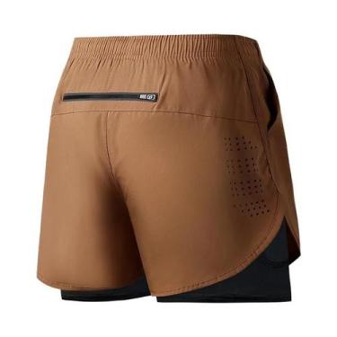 Imagem de Shorts Masculinos De Corrida De Secagem Rápida Pretos, Dupla Camada, P