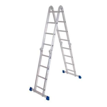 Imagem de Escada Alumínio Multifuncional 16 Degraus 4x4 - Altura 4,61m - Mor