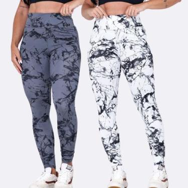 Imagem de Conjunto 2x Calça Legging Academia M ao GG Moda Fitness Cintura Alta C