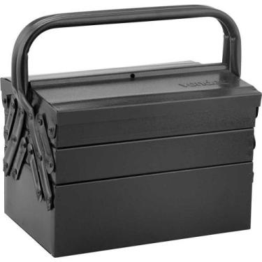 Imagem de Caixa Metálica Sanfonada para Ferramentas 5 Gavetas Preta 30cm X 19cm 